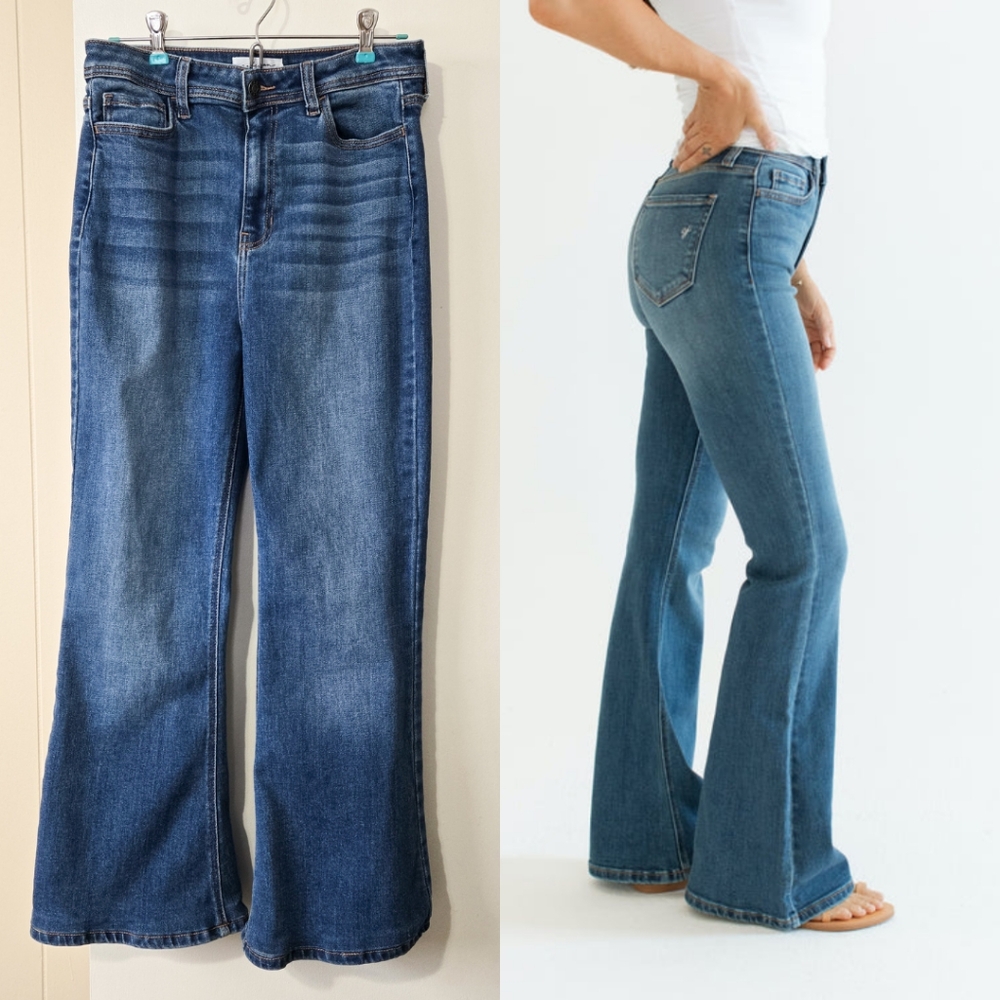 SHORTENED! CJLA Austin Flare Jeans Medium Wash Blue Denim High Rise Size 11